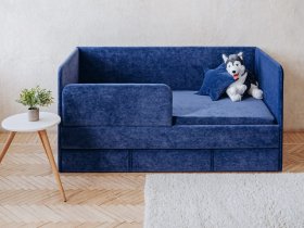 Диван-кровать Happy (синий) в Садовом - sadovyj.mebel-nsk.ru | фото