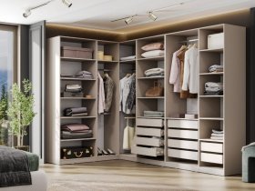 Гардеробная Эккервуд (меланж) в Садовом - sadovyj.mebel-nsk.ru | фото