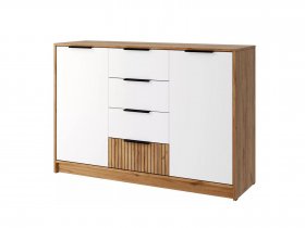 Комод КМ-002 Ивис (дуб крафт золотой/белый) в Садовом - sadovyj.mebel-nsk.ru | фото