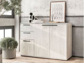 Комод Стандарт-3 NEW (дуб крафт белый) в Садовом - sadovyj.mebel-nsk.ru | фото