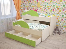 Кровать детская двухуровневая Радуга 80*160 в Садовом - sadovyj.mebel-nsk.ru | фото