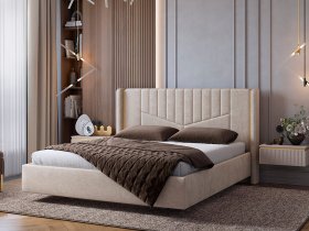Кровать двуспальная 1,6м Диор (кашемир суфле (велюр)) в Садовом - sadovyj.mebel-nsk.ru | фото