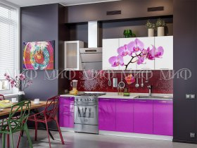 Кухонный гарнитур Орхидея (фиолетовый) в Садовом - sadovyj.mebel-nsk.ru | фото