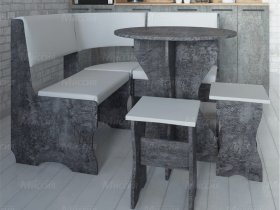 Кухонный уголок Лотос  (цемент темный к/з White) в Садовом - sadovyj.mebel-nsk.ru | фото