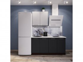 Модульная кухня Классика (белый глянец/черный) в Садовом - sadovyj.mebel-nsk.ru | фото