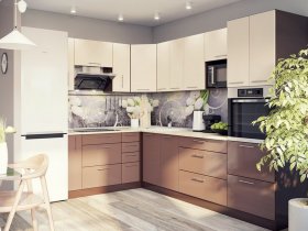 Модульная кухня Классика (ваниль/шоколад) в Садовом - sadovyj.mebel-nsk.ru | фото