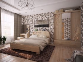 Модульная спальня Виктория-1 (дуб сонома) в Садовом - sadovyj.mebel-nsk.ru | фото