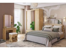 Модульная спальня Виктория-1 (дуб крафт золотой) в Садовом - sadovyj.mebel-nsk.ru | фото