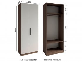 Шкаф 900 Роза (орех франклин карамельный/бежевый скин) в Садовом - sadovyj.mebel-nsk.ru | фото