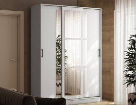 Шкаф-купе 1,6м «Стиль-2» (белый) в Садовом - sadovyj.mebel-nsk.ru | фото