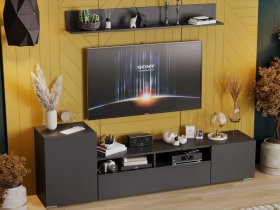 Стенка «Сильвия» (графит серый) в Садовом - sadovyj.mebel-nsk.ru | фото