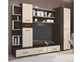 Стенка Верона (дуб венге/дуб молочный) в Садовом - sadovyj.mebel-nsk.ru | фото