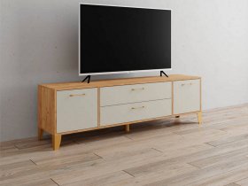 Тумба под ТВ Парус-13 (дуб крафт золотой/кашемир) в Садовом - sadovyj.mebel-nsk.ru | фото