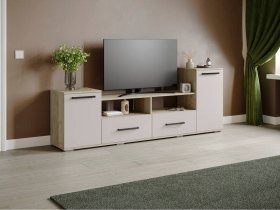 Тумба под ТВ Парус-2 (дуб крафт серый/кашемир) в Садовом - sadovyj.mebel-nsk.ru | фото