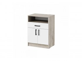 Тумба ТБ-1 Вега (дуб крафт серый/белый) в Садовом - sadovyj.mebel-nsk.ru | фото